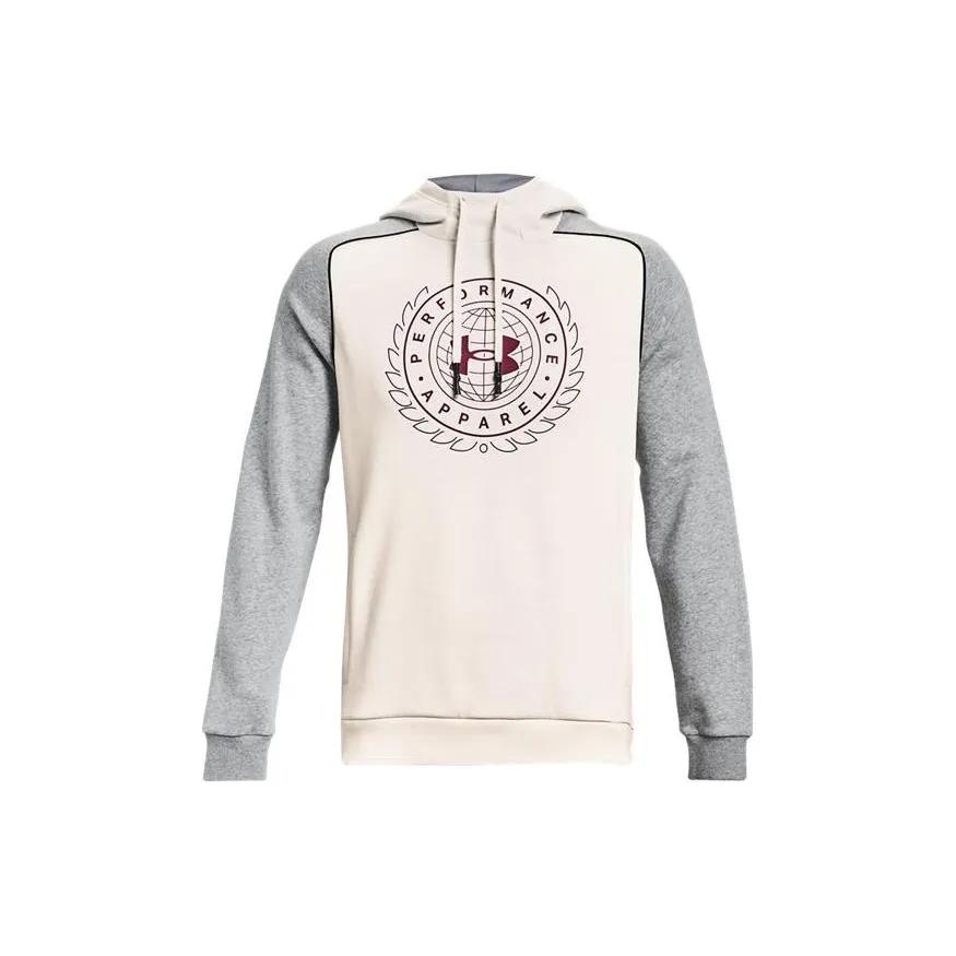 Under Armour Rival Sweatshirts Men's White Hooded Moderate Regular (Unisex) Sweatshirts 1373831 112