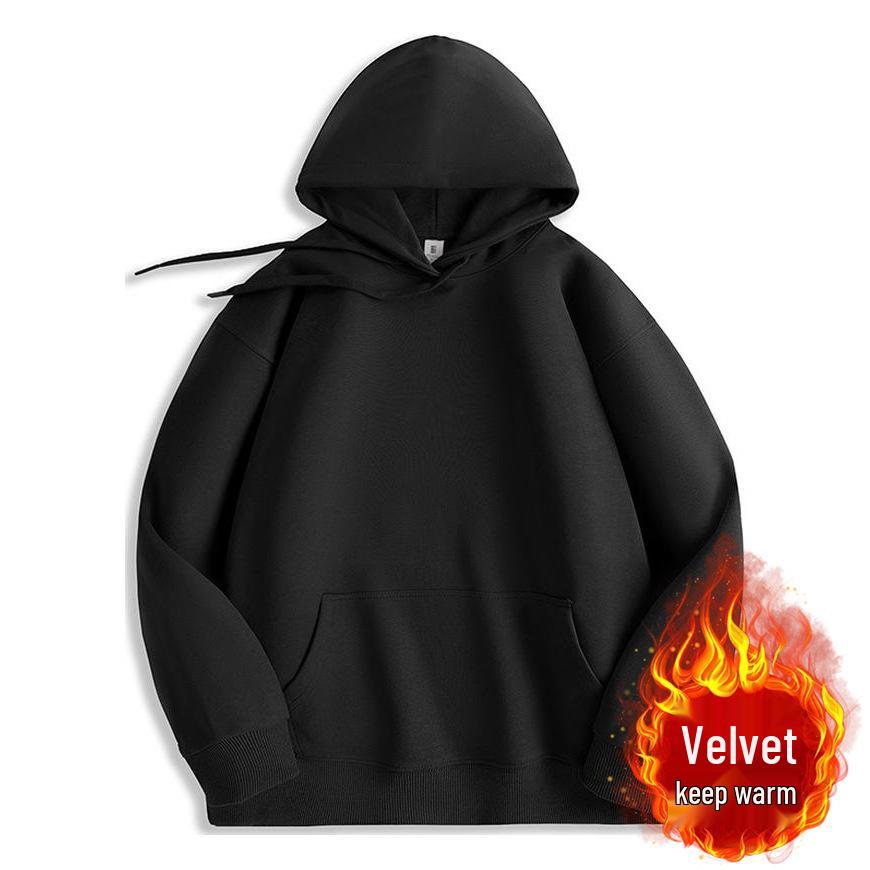 Herren Vielseitiges Kapuzen-Fleece-Sweatshirt - Einfarbig, Warmes Langarm für Herbst/Winter