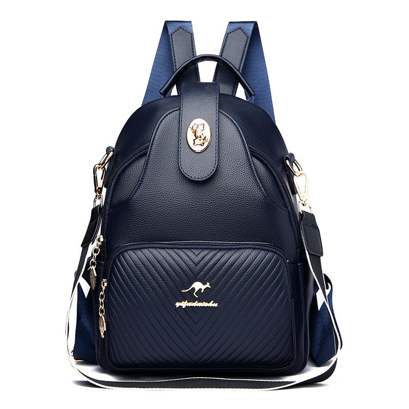 Umhängetasche Damenmode PU Weichleder Rucksack Persönlichkeit Trend Dual-Use-Schultasche