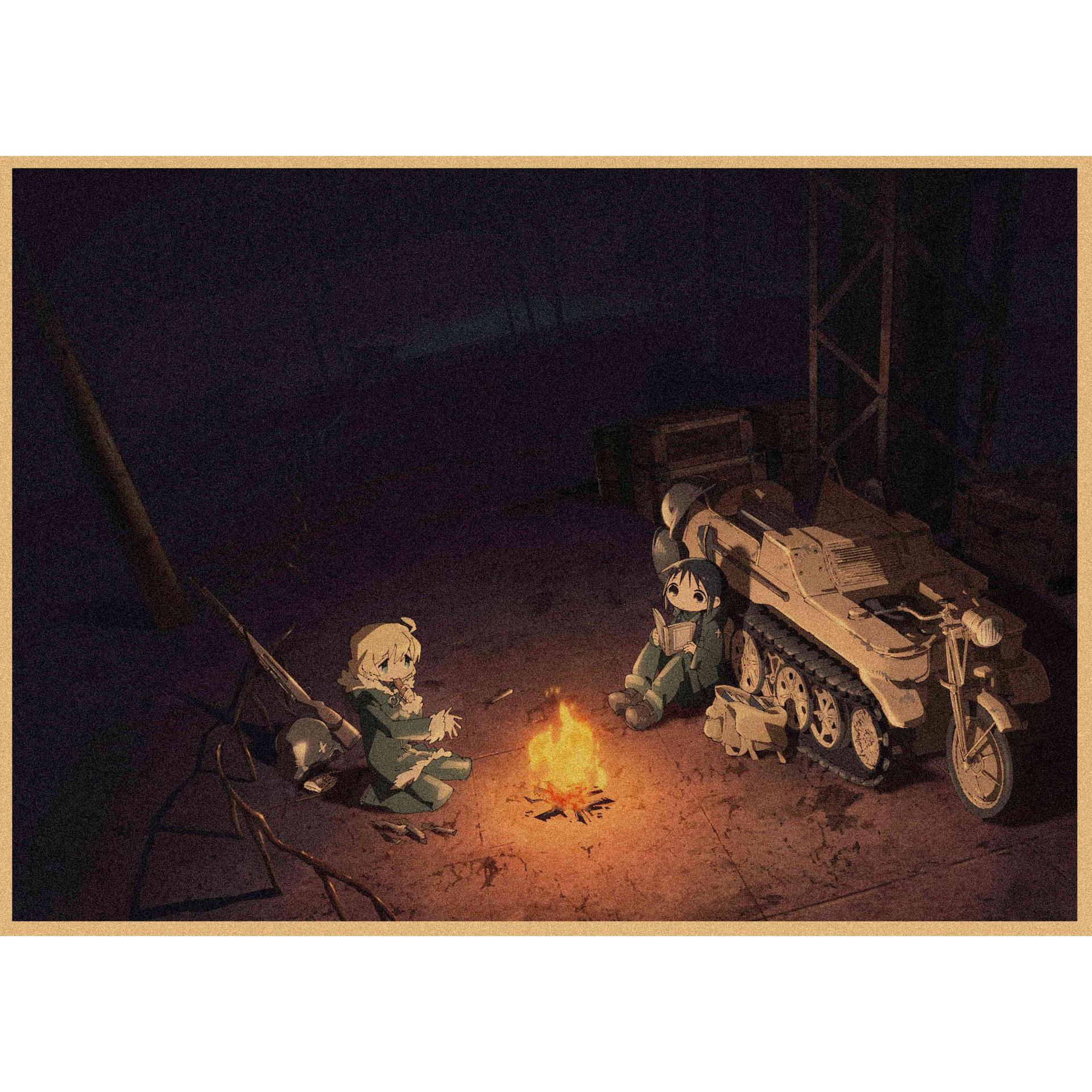 

Retro Japanese Anime Girl Kraft Paper Poster - The Journey s End Wall Art Mural 29.7X42cm(A3 size)