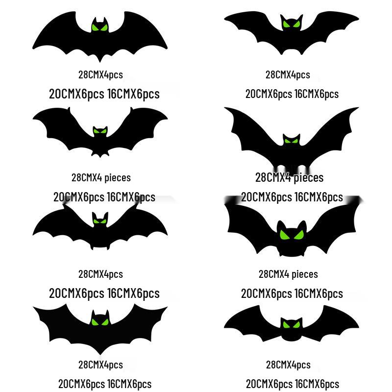 3D Luminous Bat Halloween Wall Decals - Spooky Atmosphere Decoration Stickers