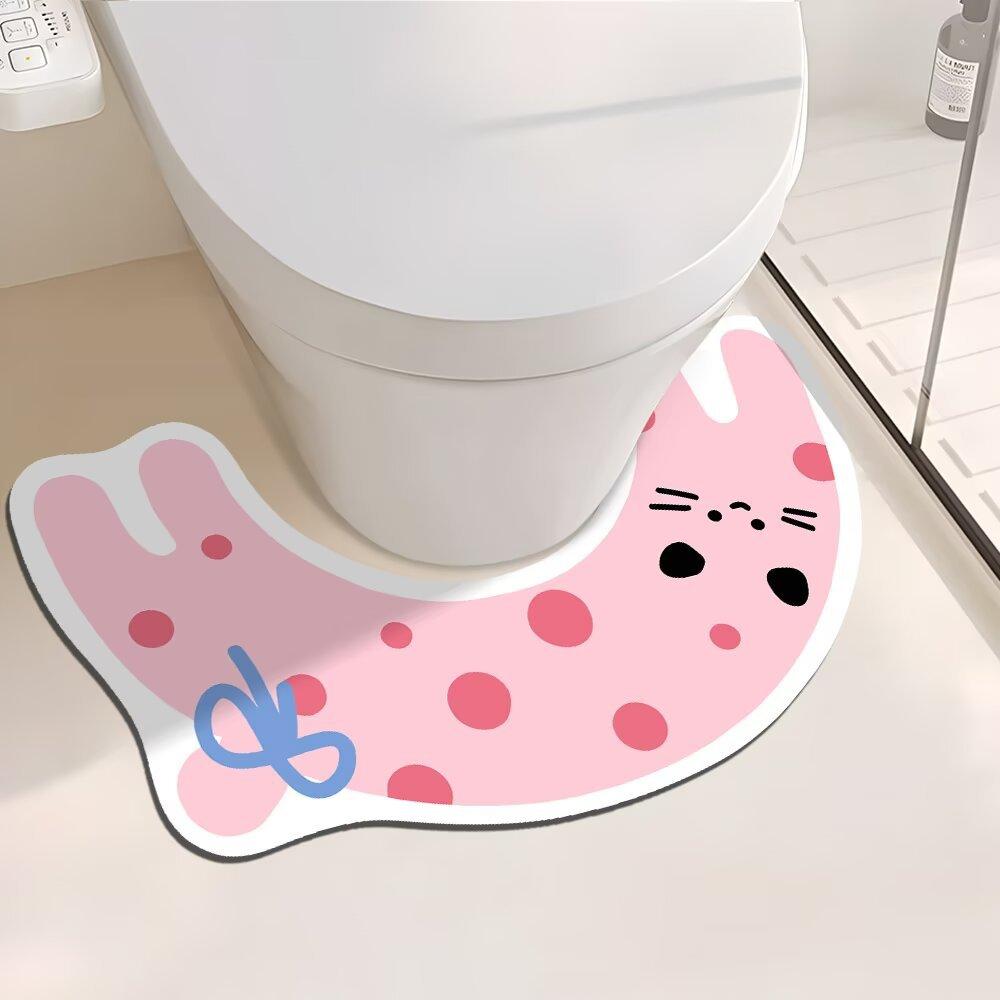 Dachshund Toilet U-Shaped Floor Mat Bathroom Strong Absorbent Non-Slip Foot Mat Diatom Mud Toilet Dirt-Resistant Non-Slip Mat