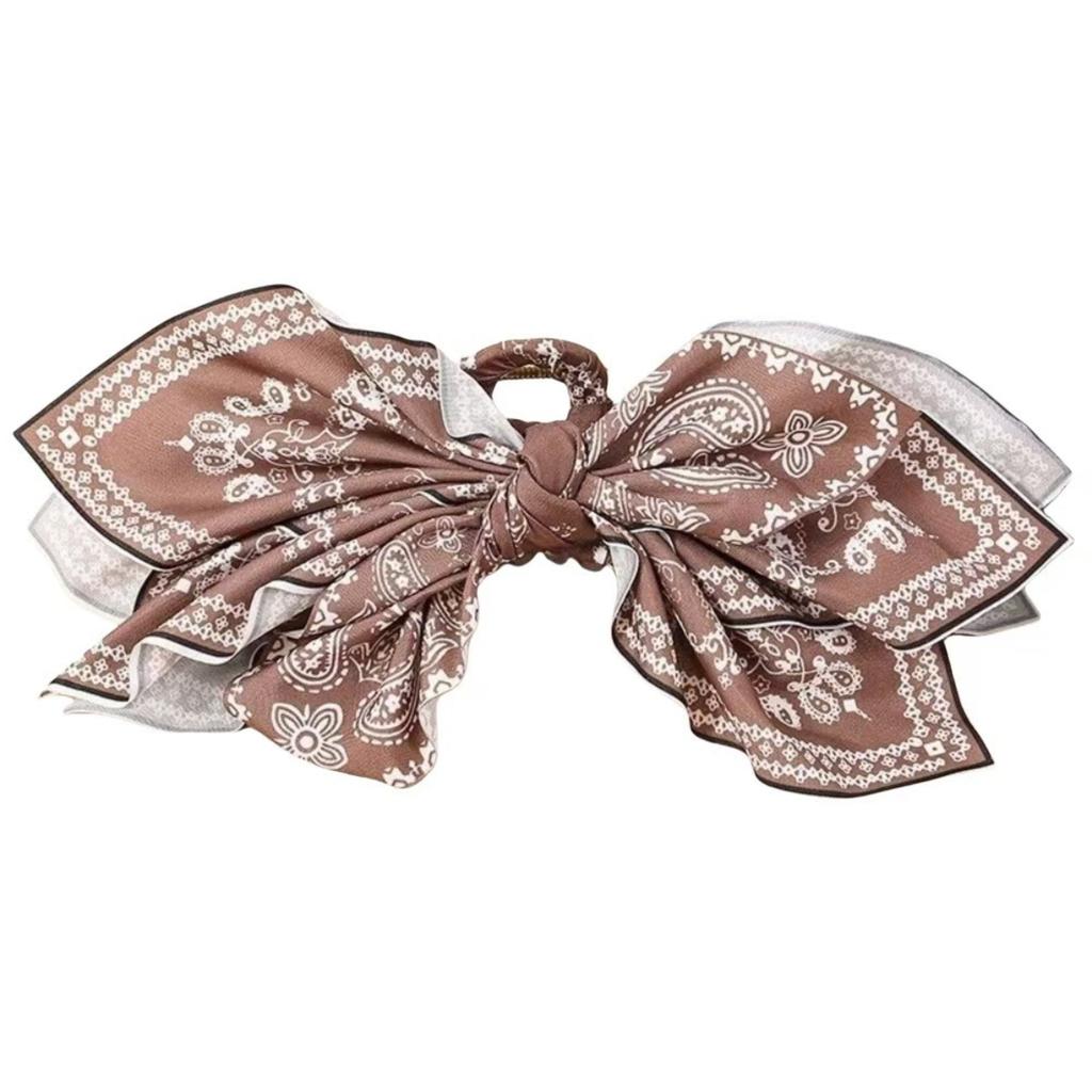 Fermaglio per Capelli a Forma di Fiocco con Fantasia Paisley Pinza per Capelli Grande per Capelli Spessi Fermaglio per Capelli a Fiocco Accessorio per Capelli per Acconciature Raccolte