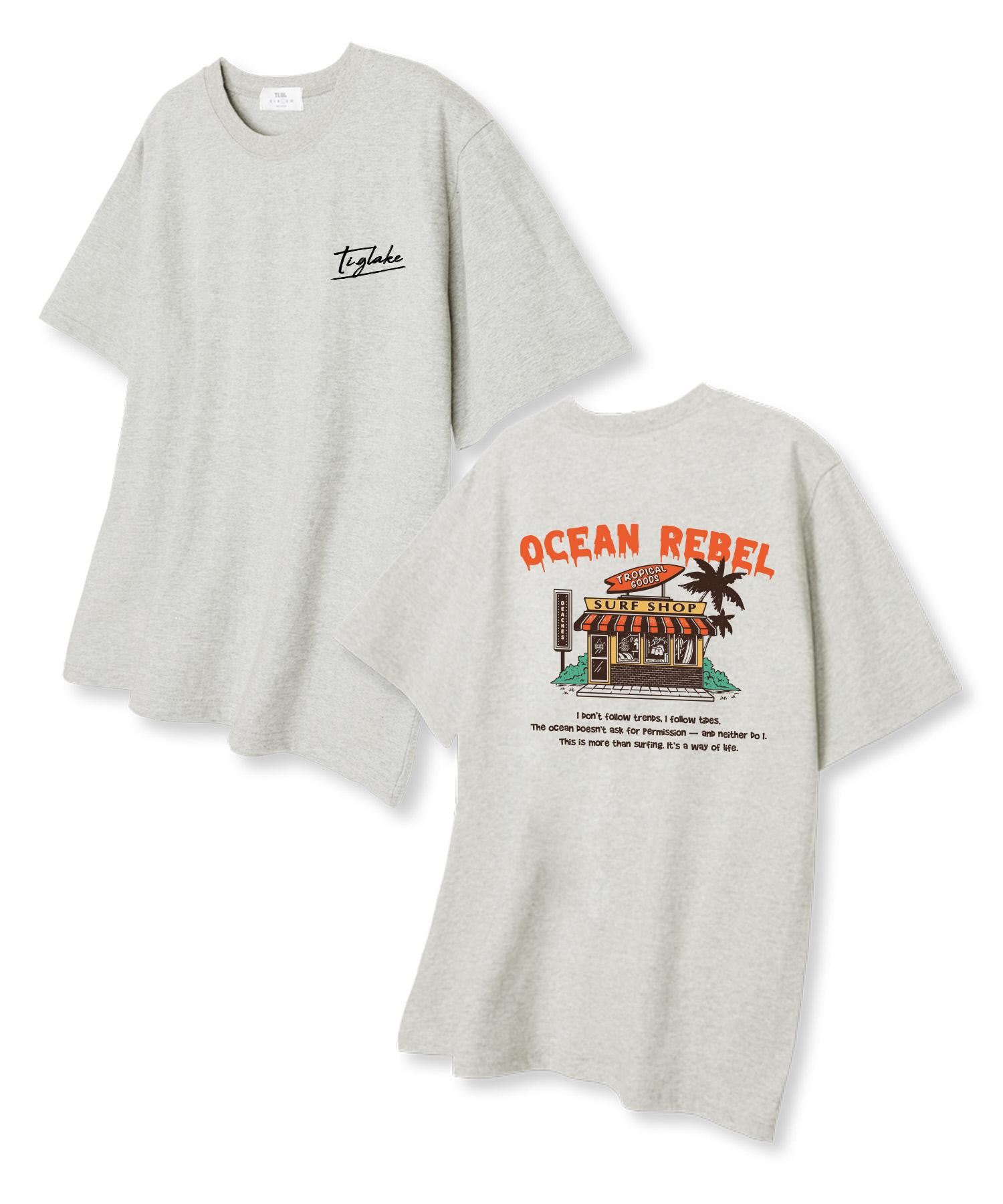 Футболка Glake Surf Shop Оверсайз с коротким рукавом Овсяный L