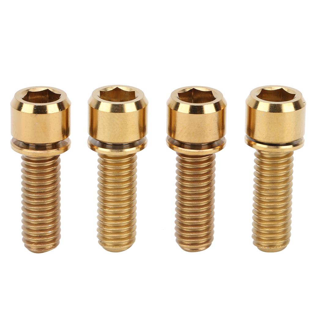 4Pcs Portable M6x18 Titanium Alloy Mountain Bicycle Road Bike Stem Screw High Strengthgolden