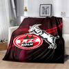 1.FC Köln German Fan Slogan Flannel Throw Blanket, Red White Club Crest & Flame Border Print, Soft Warm Fleece for Bundesliga Football Fans Sofa Bed