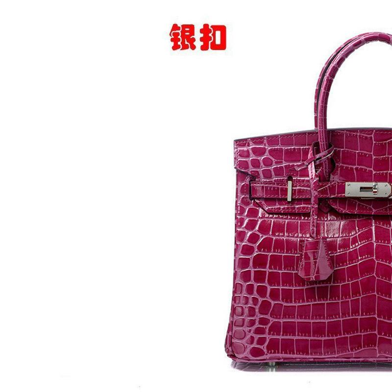 New Women Cowhide Handbag Crocodile Embossed