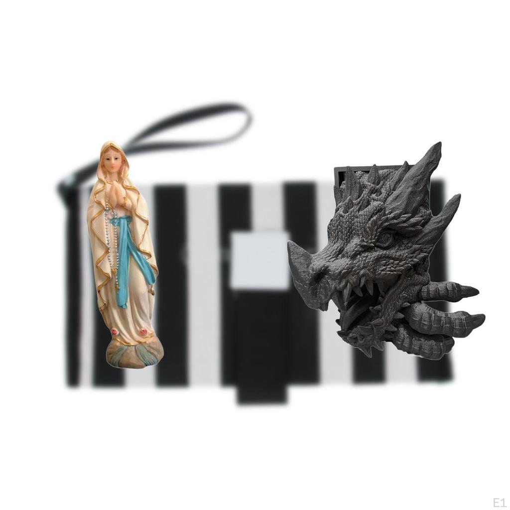 Dragon Sculpture Resin Statue Bookend for Bookshelf Living Room Cabinet Blessed Figurine Artwork