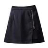 2025 Autumn/Winter Black High-Waisted PU Leather Bodycon Skirt – Women's Slimming A-Line Midi Skirt