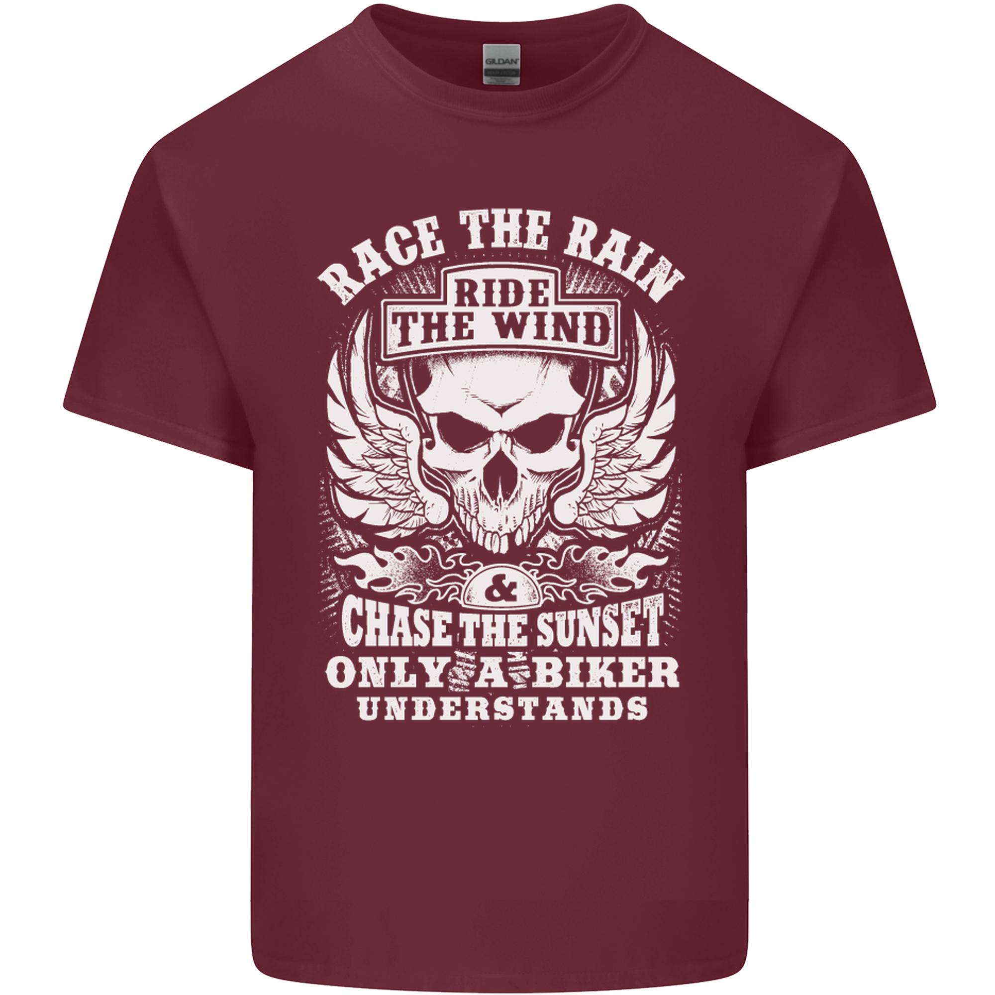 Race the Wind Biker Motorcycle Motorbike Unisexs Light Cotton TShirt S