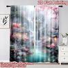 2D Flat Printing 2pcs Curtain Drapes Spring Waterfall Paradise Digital Printed Polyester Drapes Festive Curtains Perfect for