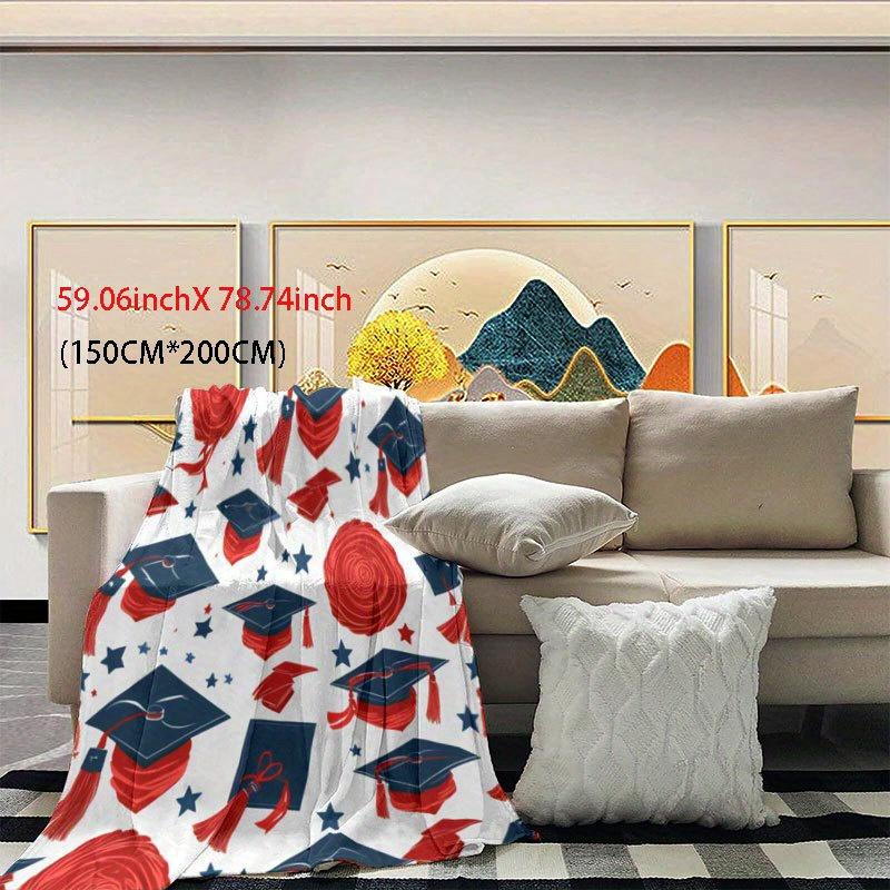 1pc multifunctional gift blanket pattern printed flannel blanket office bed camping trip sofa suitable for all seasons soft warm