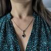 Pendentif en argent avec topaze London Blue 1.339ct, zircons (2204893)