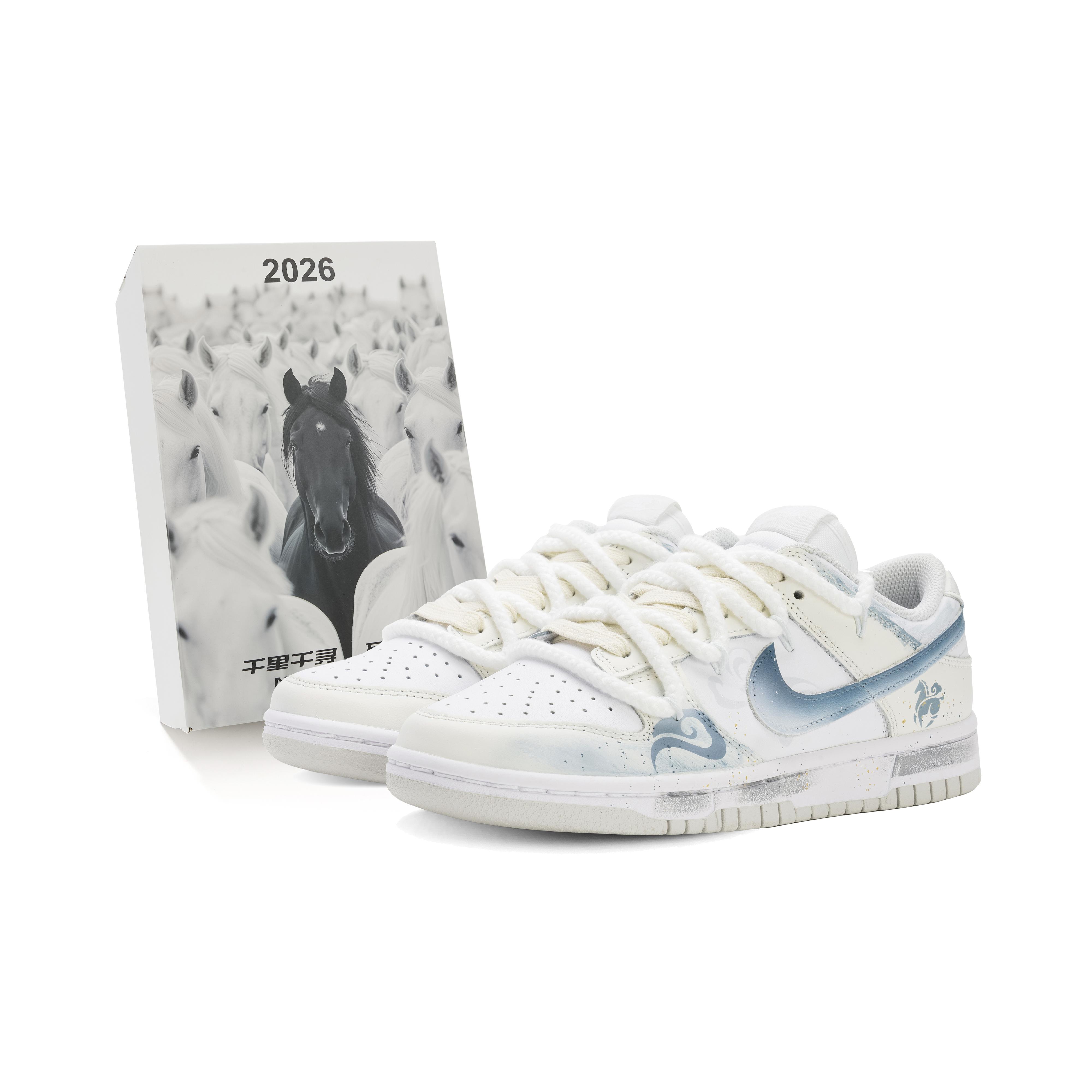 

Nike Dunk Abrasion Resistant Slip Resistant Low top Skateboard Shoes Men s White Blue DD1391-103(Team575-) 44