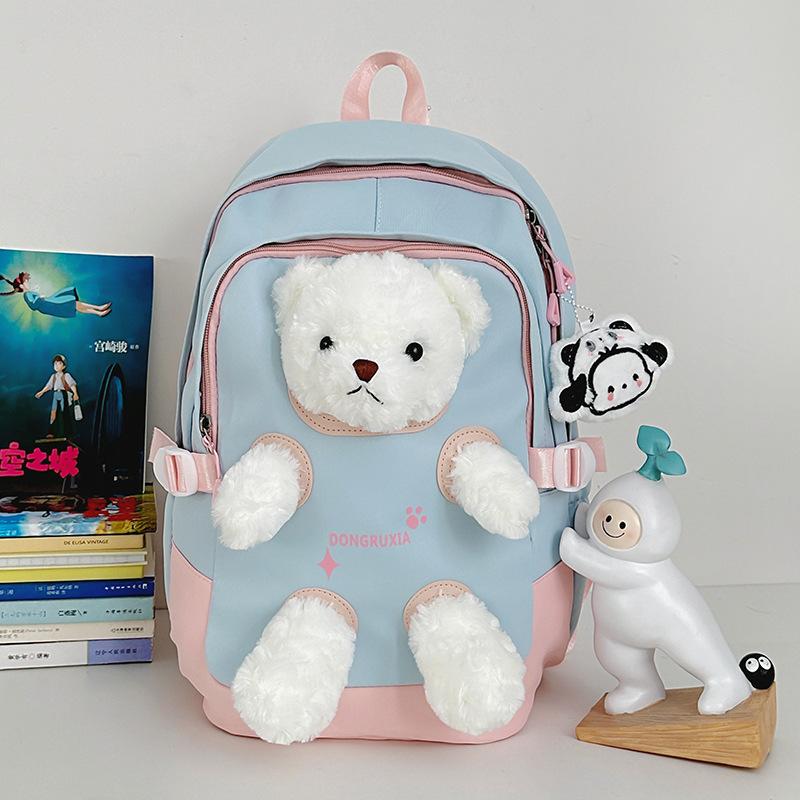 High Value, Fresh and Sweet, Cute Bear Girl Backpack, Large Capacity Backpack for Primary and Secondary School Students
