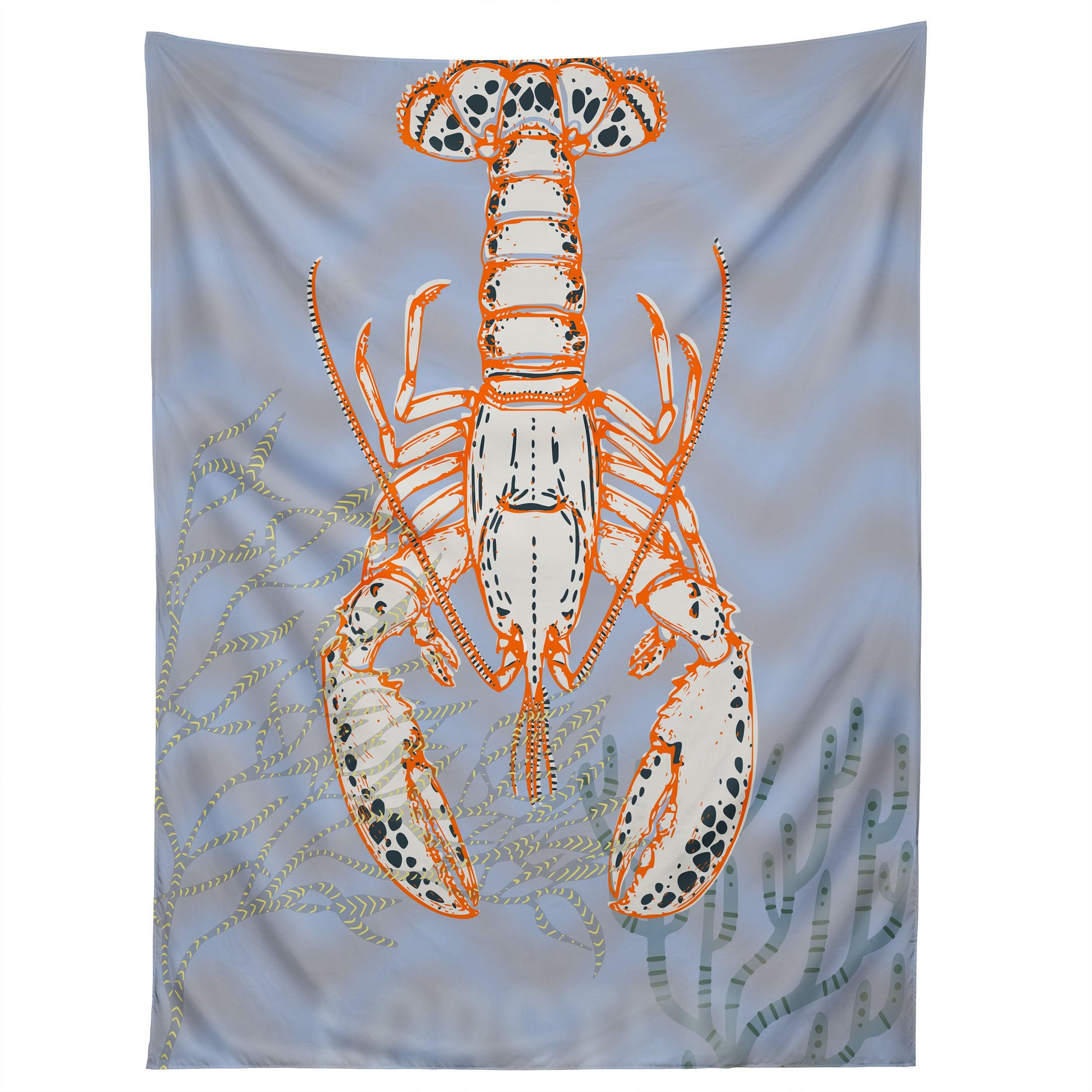 SEA LIFE LOBSTER NEPTUNES JOY tapestry 75x100