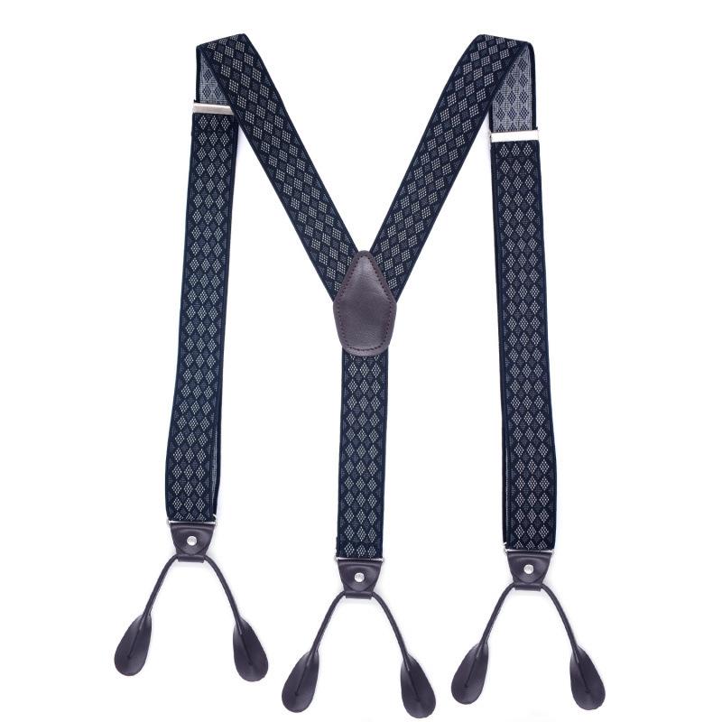 Men's Y-Back Elastic Suspender with 6 Clips - Casual Style for Adults