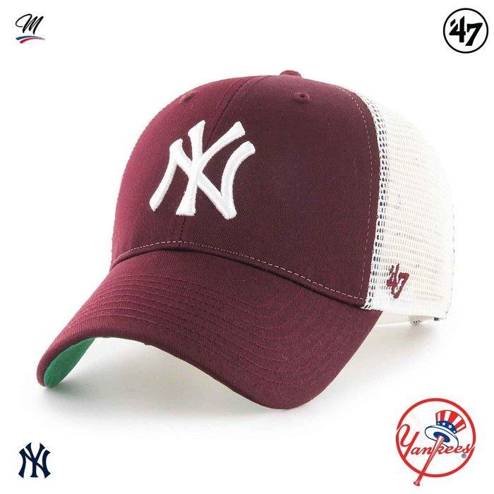 Casquette Snapback - 47 Brand - BRANSON - Maroon - Ajustable - Couronne Structurée