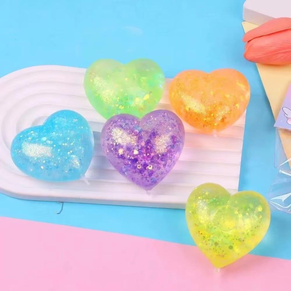 5 Stück Farbwechselndes Squishy Spielzeug Herzförmiges Quetschspielzeug Liebe Knetspielzeug Partygeschenk