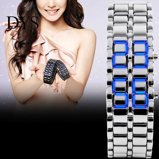 Fashion LED Digital Alloy Men Women Wrist Watch Bracelet Chain Valentines Gift