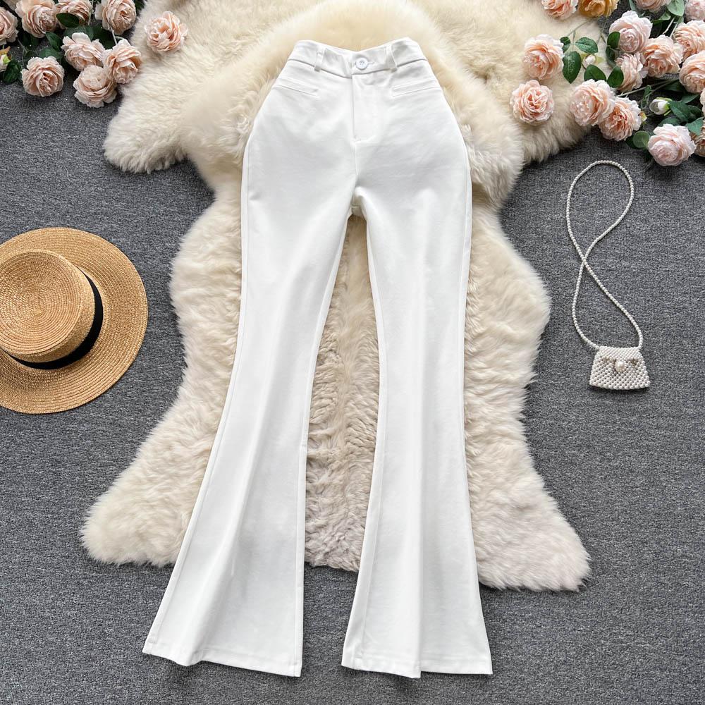 Autumn And Winter Retro Casual High Waist Drape Thin Wide Leg Bottoming Flared Pants