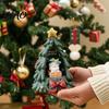 LED Night Light for Christmas Resin Tree Ornament with Built-in Warm Light, Santa Claus Figurine, Decorative Fireplace Accents Tabletop Holiday