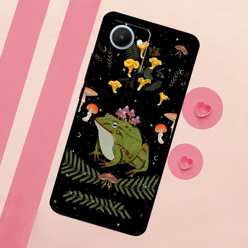 Vintage Retro Frog Mushrooms For Realme 15 10 11 12 13 14 Pro Plus C65 C67 C75 C63 C61 C55 C51 C53 C35 GT6 GT7 Pro Case