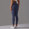 Brushed V-waist Pleated Solid Color Peach Hip Yoga Pants For Sports, Running, Fitness, Tight Fitting Cropped Pants