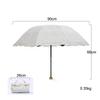 Parapluie de Soleil en Dentelle Exquise pour Femme Pluie Féminin 3 Pliant Portable Léger Princesse Protection Anti-UV Parasol Résistant au Vent