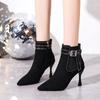 Elegant Pointed Toe Ankle Women Boots Luxury High Heels Shoes 2025 Winter Trend Party Dress Shoes New Sexy Pumps Botas Mujer