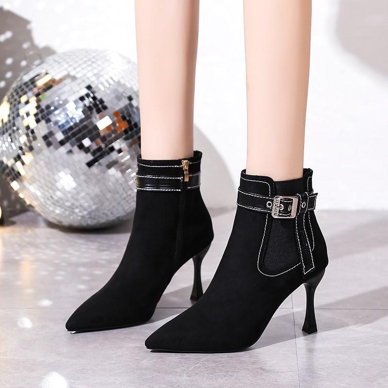 Elegant Pointed Toe Ankle Women Boots Luxury High Heels Shoes 2025 Winter Trend Party Dress Shoes New Sexy Pumps Botas Mujer