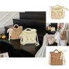 Handmade Woven Tote Bag For Women Summer Fashion Beach Vacation With Zipper Closure