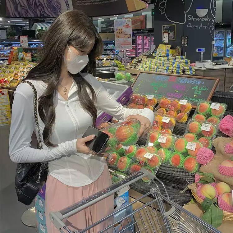 

Женская приталенная летняя одежда с защитой от солнца UPF50+, ультратонкая из ледяного шелка, дышащая, солнцезащитная 2XL белый