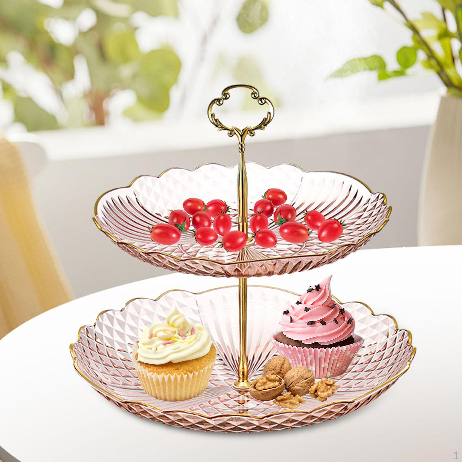 

Подставка для кексов, пирожное, многоярусный десерт для свадебного чаепития Pink 2 layer