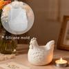 Hen Candle Jar Silicone Mold DIY Handmade 3D Chick-Shaped Flowerpot Storage Box Easter Base Plaster Concrete Mold Home Decor