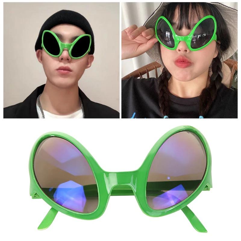 Alien Party Glasses Funny Sunglasses ET Sunglasses Holiday Dance Aliens Costume Alternative Shapes Rainbow Lenses Party Supplies
