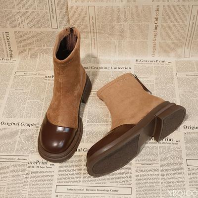Elegante minimalistische Damen Herbst Winter neue kurze Stiefel modische vielseitige Damenschuhe lässige bequeme Schuhe mit mittlerem Absatz