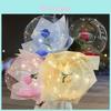 Presente de Dia dos Namorados Buquê de Rosa Luminoso LED Balão – Perfeito Para Festas Feriados