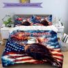 3PC Custom Name Eagle American Flag Bedding Set Printed Bedding Set Duvet Cover Closure Includes 1 Duvet Cover & 2 Pillowcases for All Seasons Bedroom
