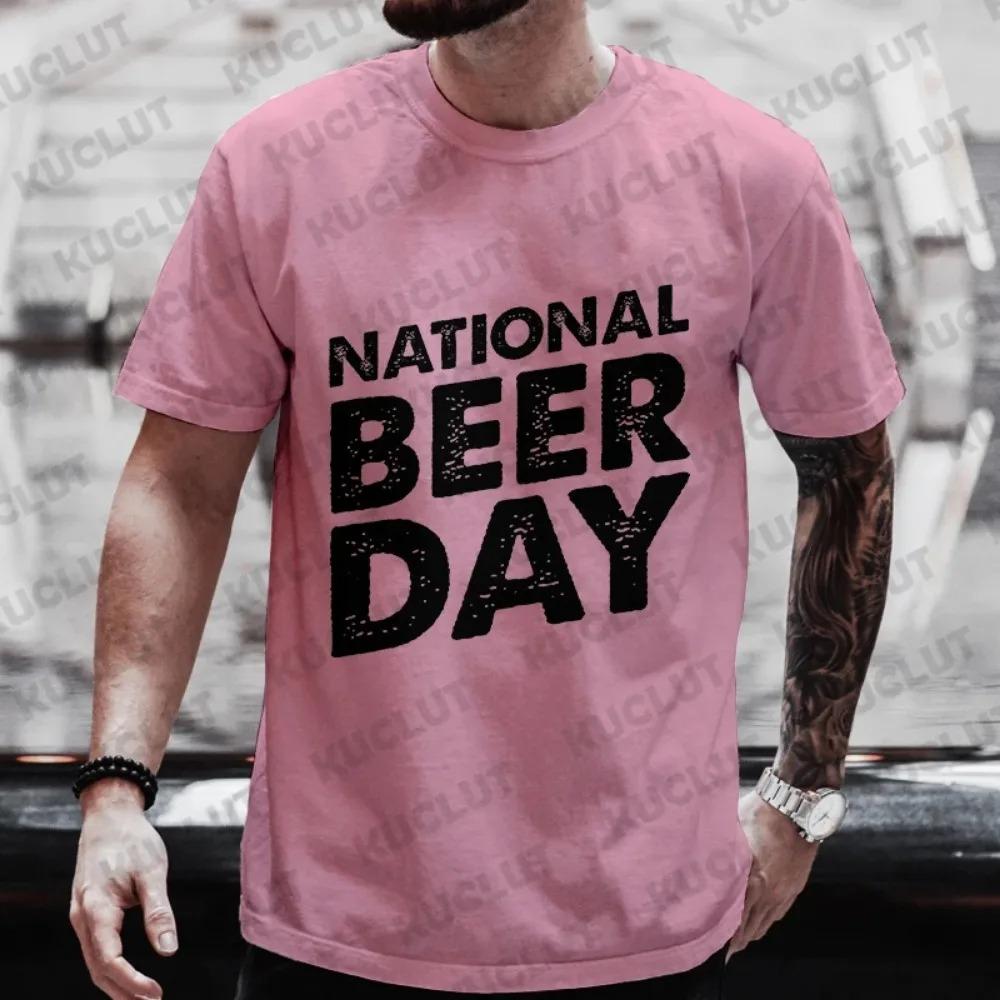 International Beer DAY Graphic T Shirt for Men Summer Short Sleeve Tees Male Drinking Party Oversized Y2k Clothes Streetwear