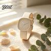 Simple Wristwatch Square Student Watch Minimalist Analog Quartz Faux Trendy