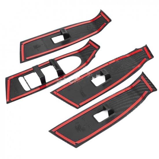 Carbon Fiber Door Window Switch Panel Cover Trims For Mazda CX-50  2024