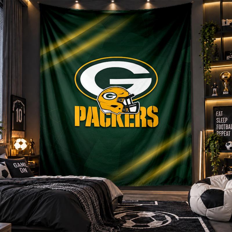 Wall Hanging Tapestry Green Bay Packers Print Cloth for Living Room Bedroom Home Decor