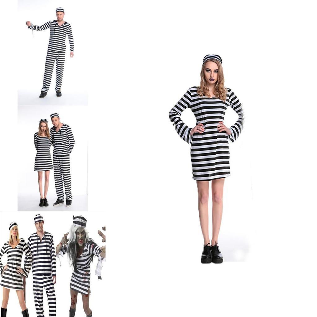 Versatile Men's Prisoner Convict Costume Ideal For Halloween And Theme Parties