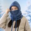 Winter Balaclava Fleece Hat for Women Hooded Scarf Mask Ear Warmer Thick Thermal Cap Integrated Neck Gaiter Winter Hat
