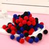 100pcs/set Colorful Plush Poms Ball Applique Make Hairband Scarf Mittens Crafts