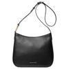 Kensington Gold Logo Zip Closure Leather Crossbody Shoulder Bag Large Women's Black