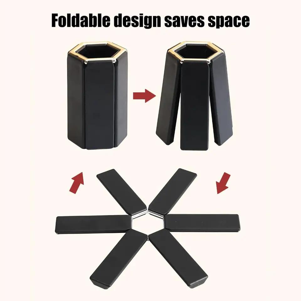 1/2/4/8PCS-Foldable Heat-resistant Kitchen Pan Pod Holder Foldable Table Mat Folding Insulated Table Pad Anti-scald Coasters Accessories Dining Room