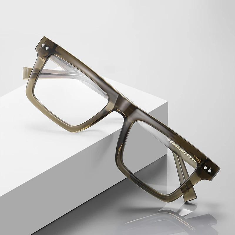Transparent Gray Square TR90 Optical Eyeglasses Prescription Shortsighted Hyperopia Progressive Frames
