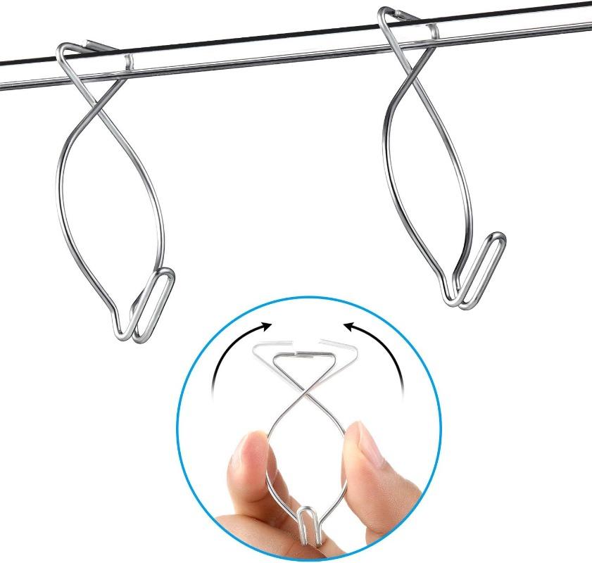 100/5 Stück Edelstahl Deckenhakenclips T-Träger Akustikdecke Hakenclips Aufhänger Gitterklemmen für Leuchte Pflanze Büro Wohnkultur